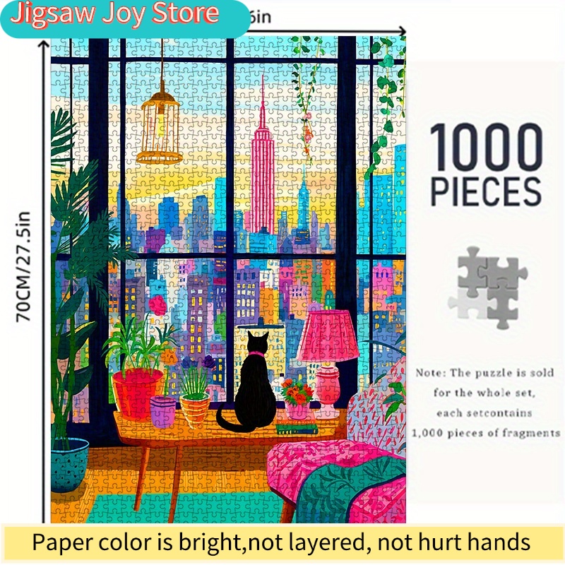 DIY 종이 퍼즐, 뉴욕시 야경, 고양이, 화분에 심은 - Plant Parent 리뷰 및 가격
