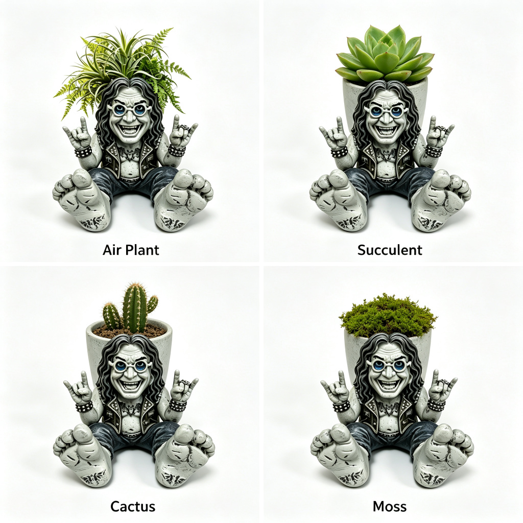 오지 오스본 어둠의 왕놈 플랜터 레진 헤비메탈 록 다육 - Plant Parents 리뷰 및 가격
